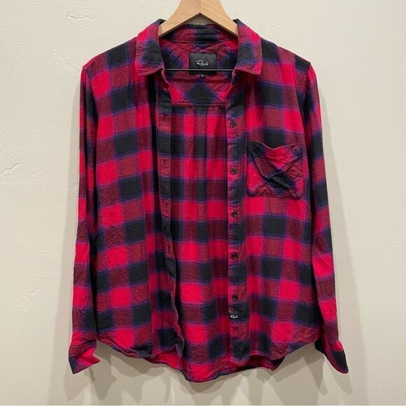 Rails Milo Black Cherry Violet Flannel Plaid Shirt - Size: Small - Picture 1 of 7